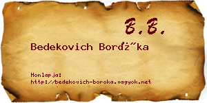 Bedekovich Boróka névjegykártya